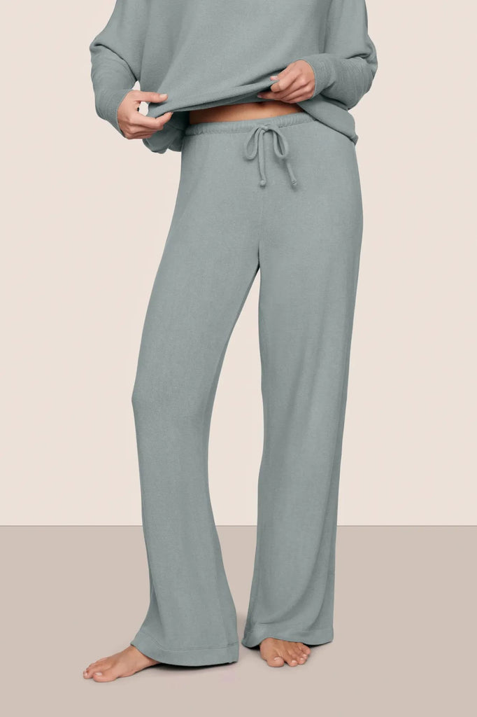 COZY TIME Mockneck & Wide Leg PJ Set in Lead