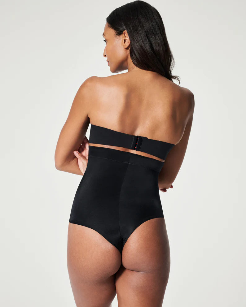 SUIT YOUR FANCY High Waist Thong in Very Black