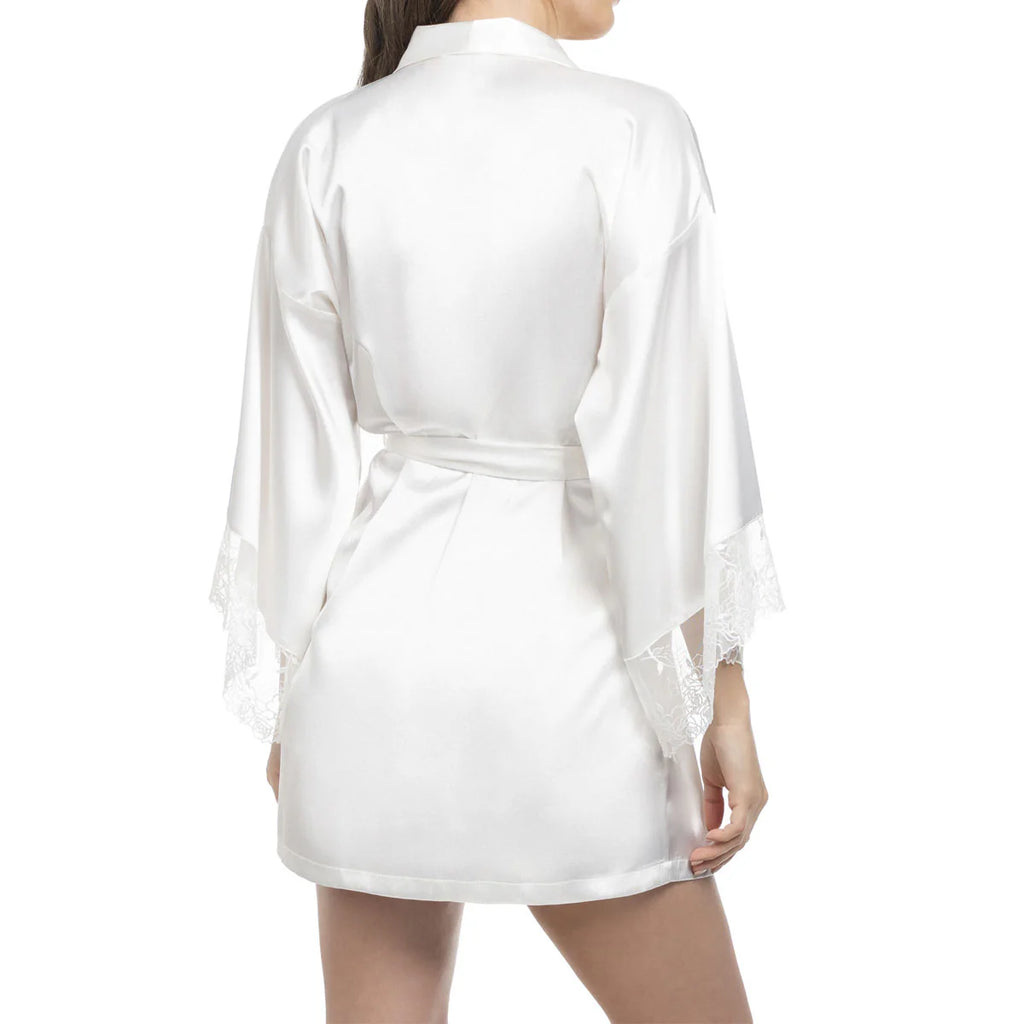 TASHA Satin Robe in Ivory