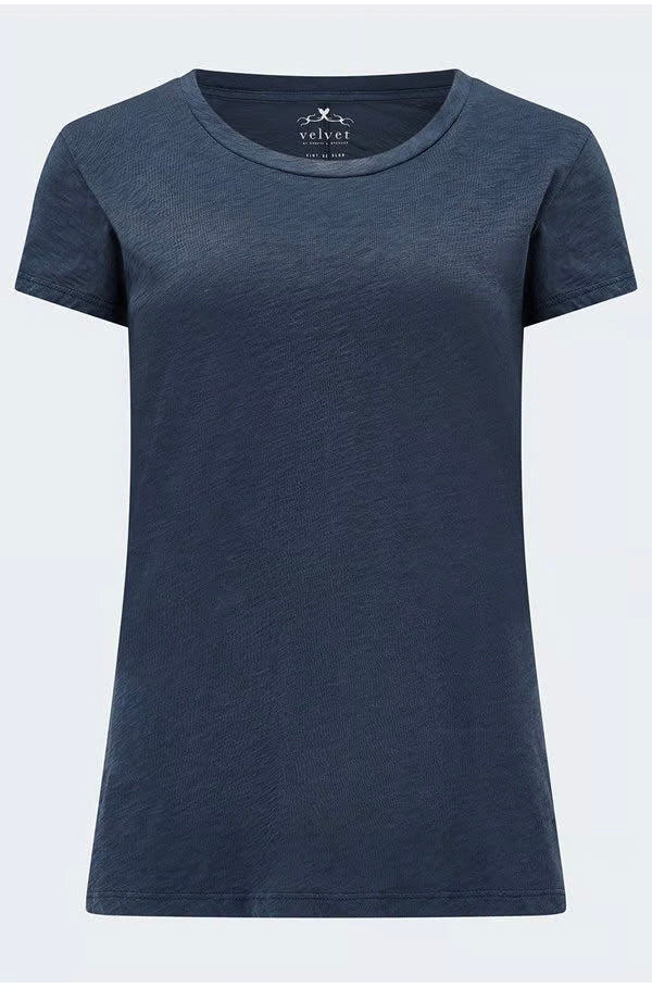 ODELIA Slub Short Sleeve Crew Tee in Crater