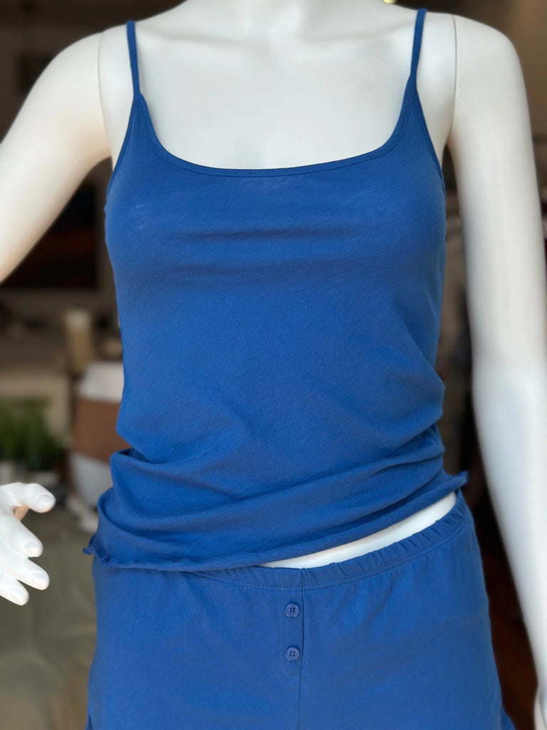 Organic Cotton Cami & Boxer Set in French Blue