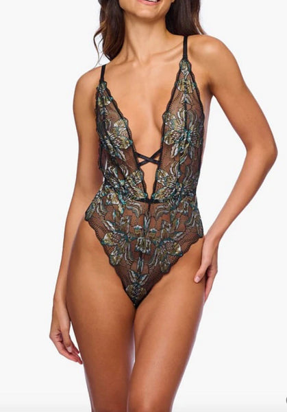 PARADISO Plunge Teddy in Black/Cappero