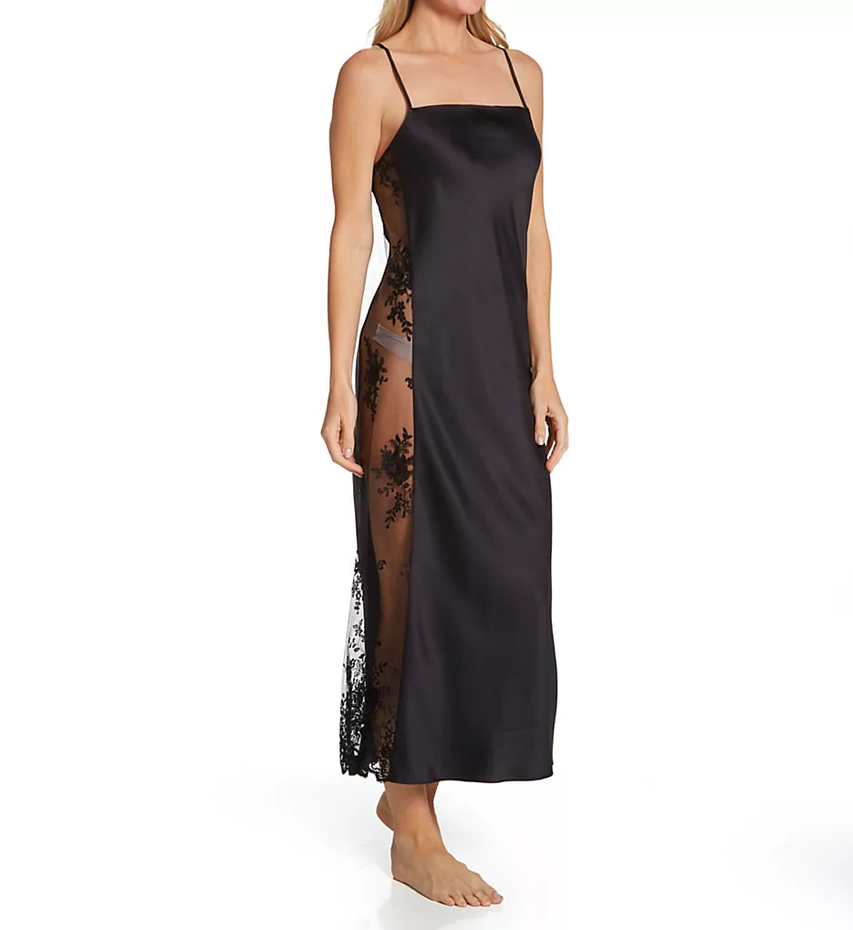 DARLING Long Chemise Gown in Black