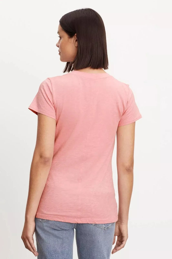 LILITH V-Neck Cotton Slub Tee in Corset