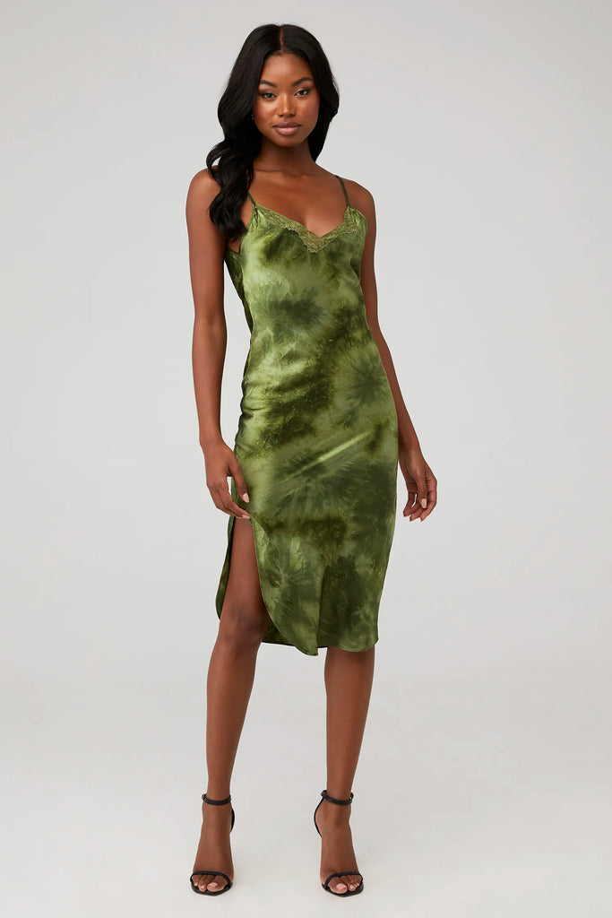 STAN Silk Cami Dress in Green