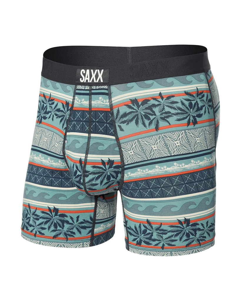ULTRA Boxer Brief w/ Fly in Beach Shack Stripe Teal