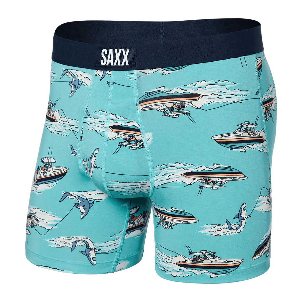 ULTRA Boxer Brief w/ Fly in Sharkski Turquoise