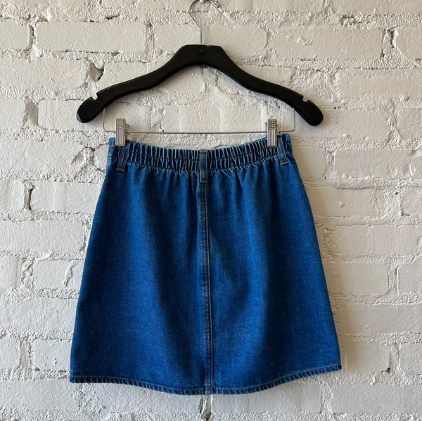 SYDELLE Denim Mini Skirt in Mid Blue – Christina's Luxuries