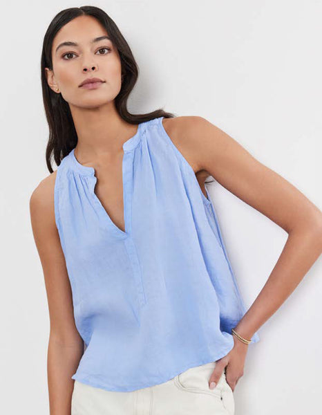 TACY Linen Tank Blouse in Chill