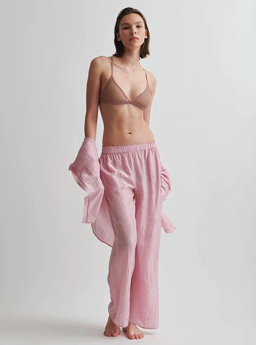 TASIA & TATUM Habotai Silk Long PJ Set in Peony