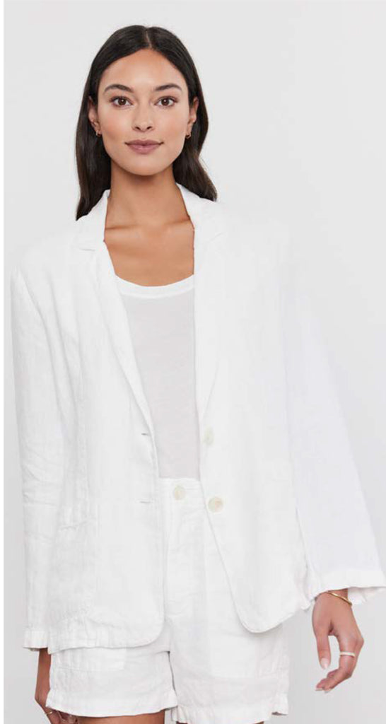 LENNY Linen Blazer in White