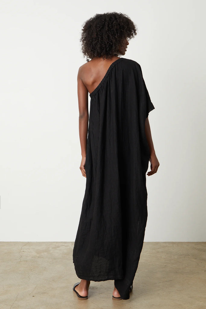ANDREA One Shoulder Tunic Dress in Black