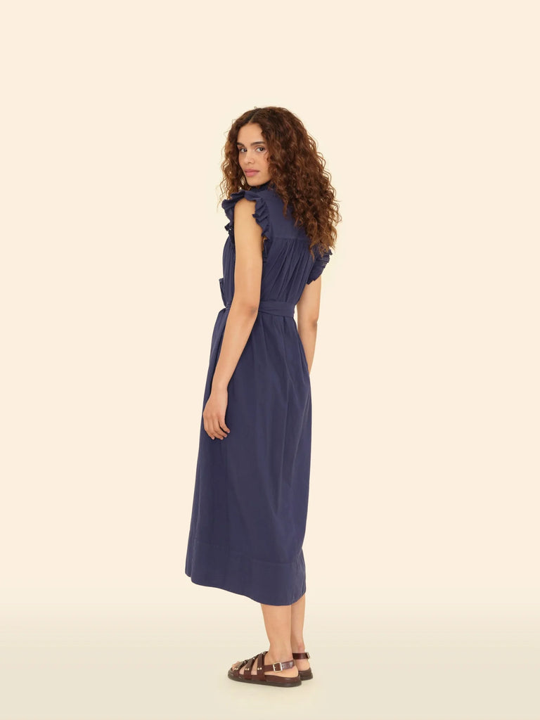 APRIL Sleeveless Shirtdress in Navy