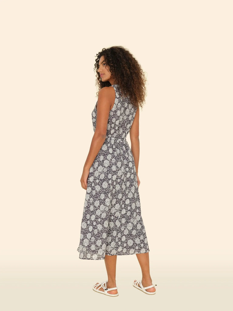 VIVIAN Twist Front Dress in Smokey Grey
