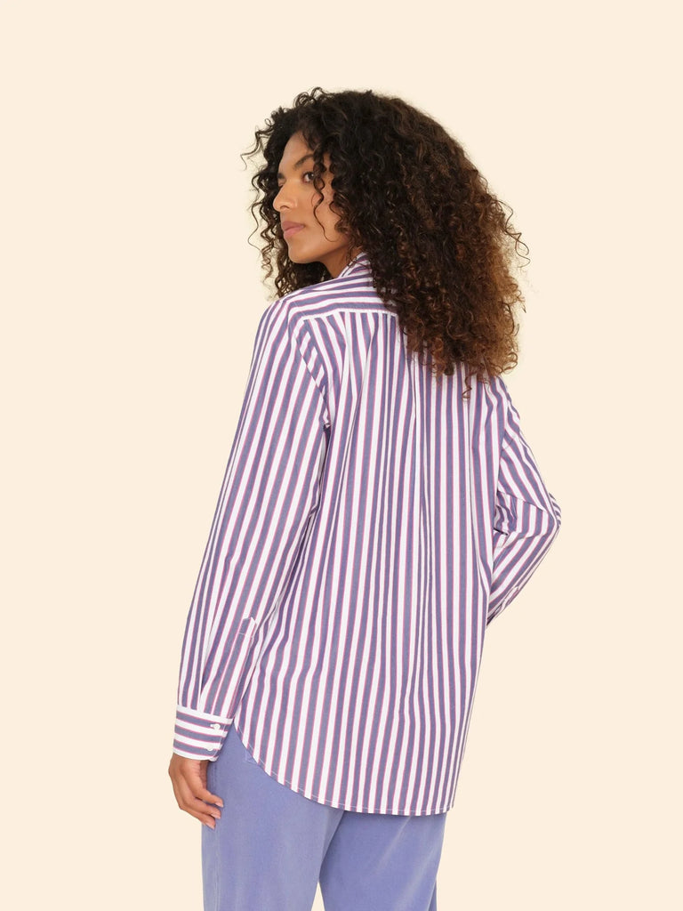 BEAU Long Sleeve Shirt in Blue Rose Stripes