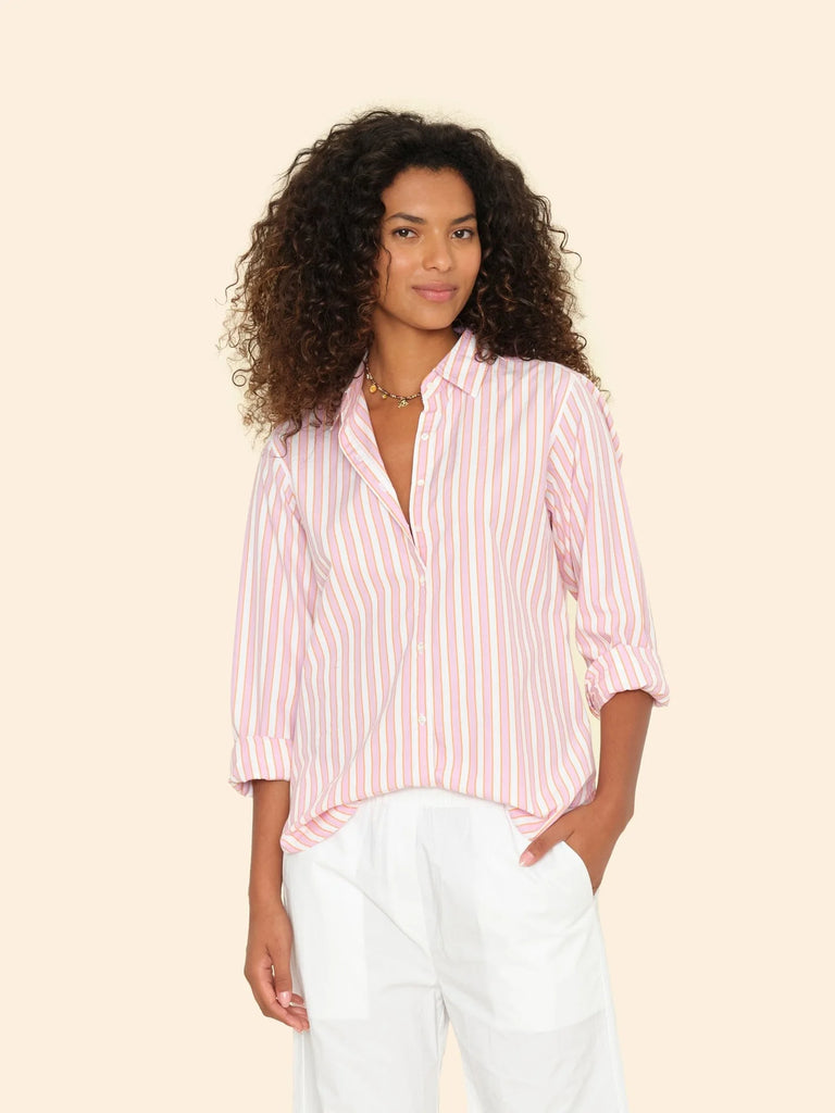 BEAU Long Sleeve Shirt in Pink Sorbet Stripes