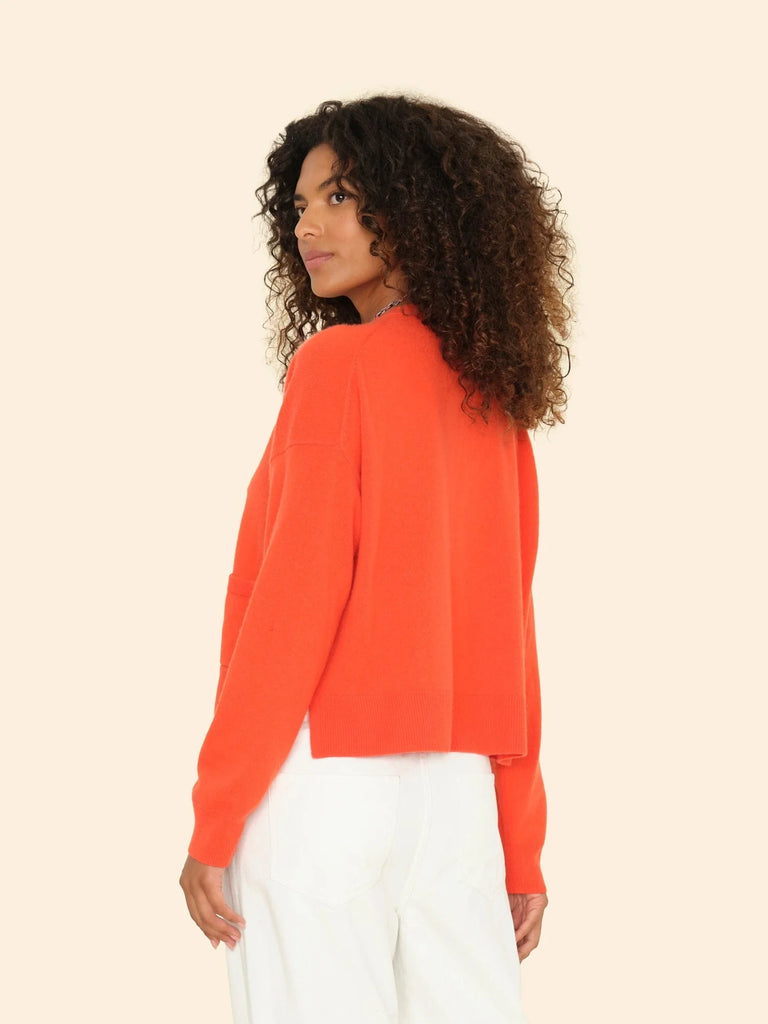 TRUDIE Cashmere Cardigan in Red Sun