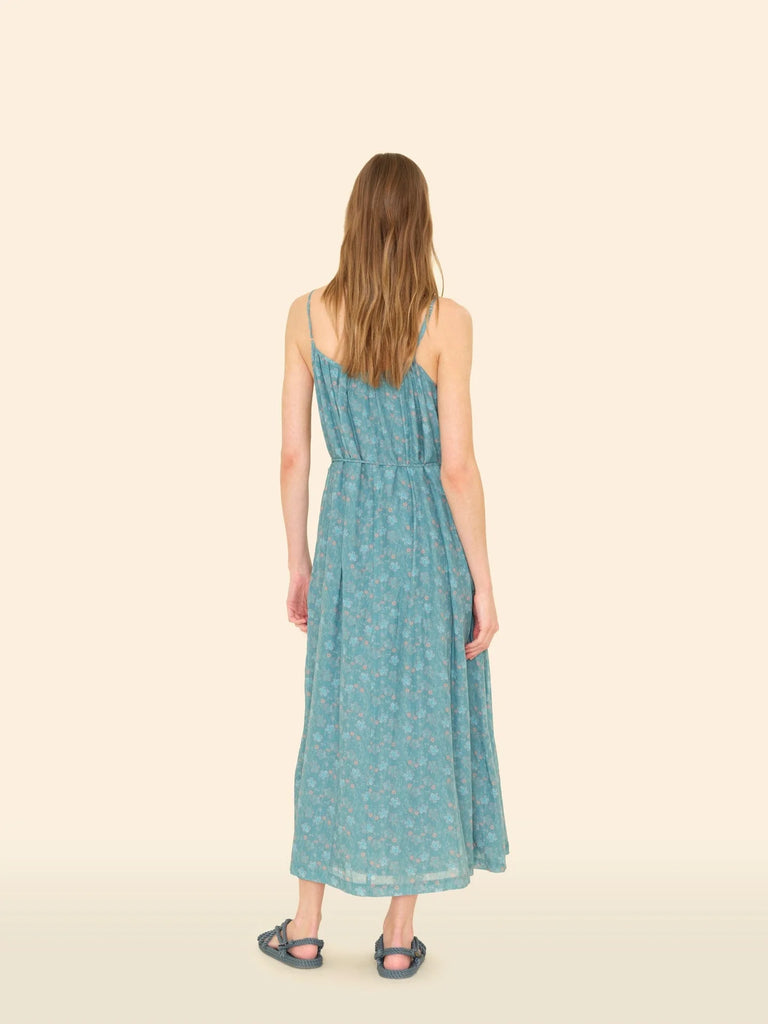 VANNA Silk/Cotton Cami Dress in Aqua Teal