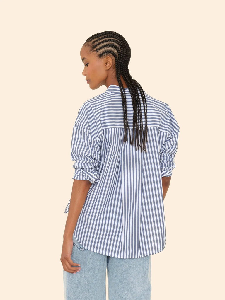 JORDY Long Sleeve Striped Shirt in Mediterranean