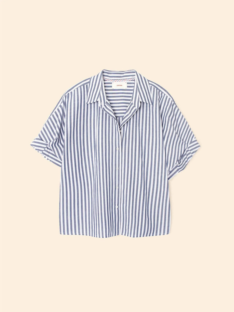 TEDDY Short Sleeve Striped Shirt in Mediterranean