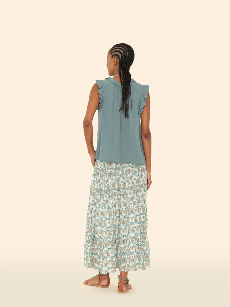 VIOLA Gauze Maxi Skirt in Gardenia