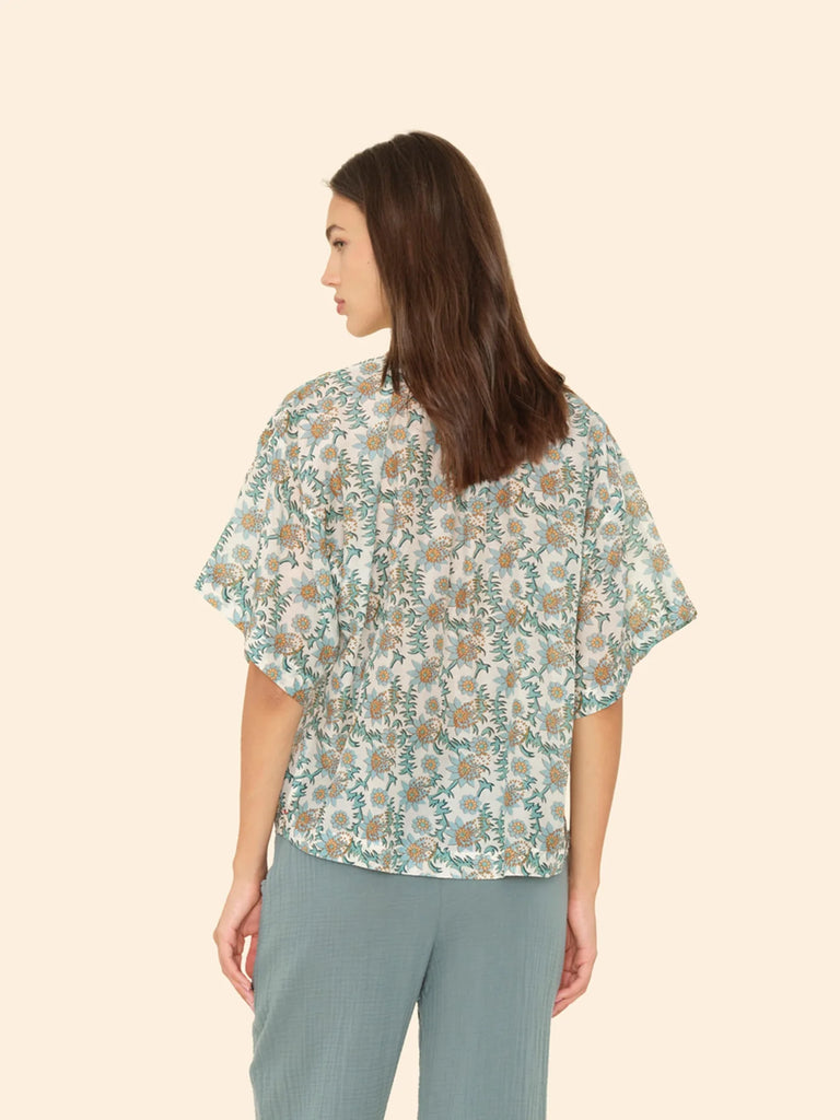 MEADOW Short Sleeve Gauze Top in Gardenia