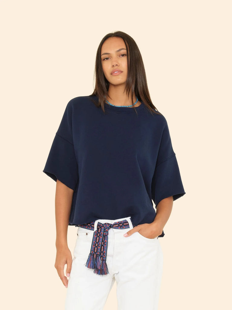ROMEO Short Sleeve Sweatshirt in Navy