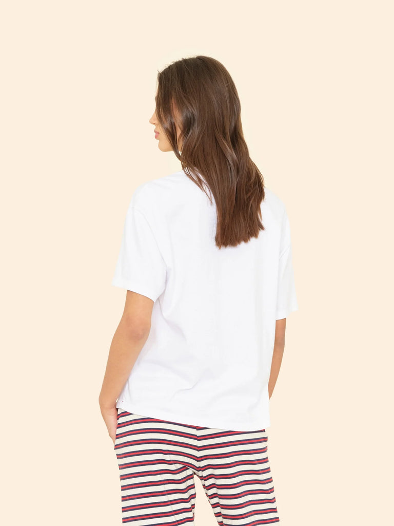 NATE Oversized V-Neck Tee in White