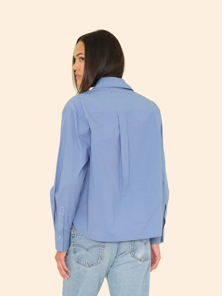 MONROE Long Sleeve Shirt in Cadet Blue