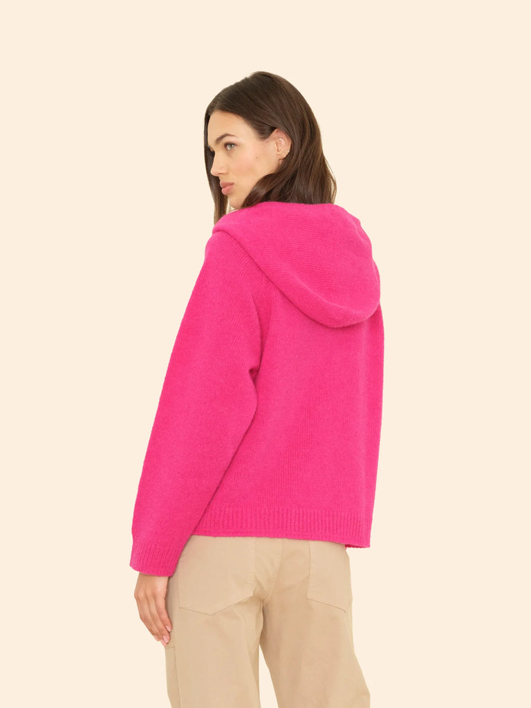 KAYLA Alpaca Hoodie Sweater in Brilliant Pink