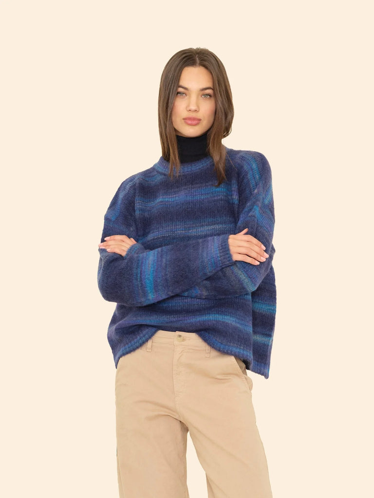 ANDERS Alpaca Blend Crew Neck in Navy Ombre