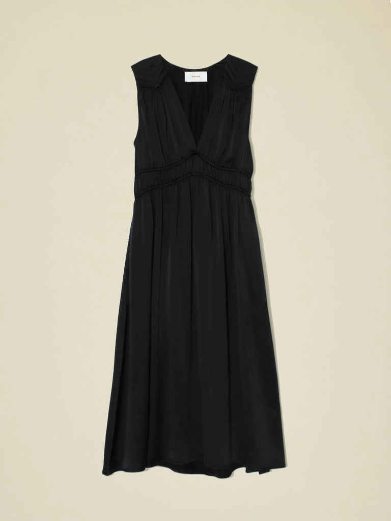 ELOWYN Silk Dress in Black