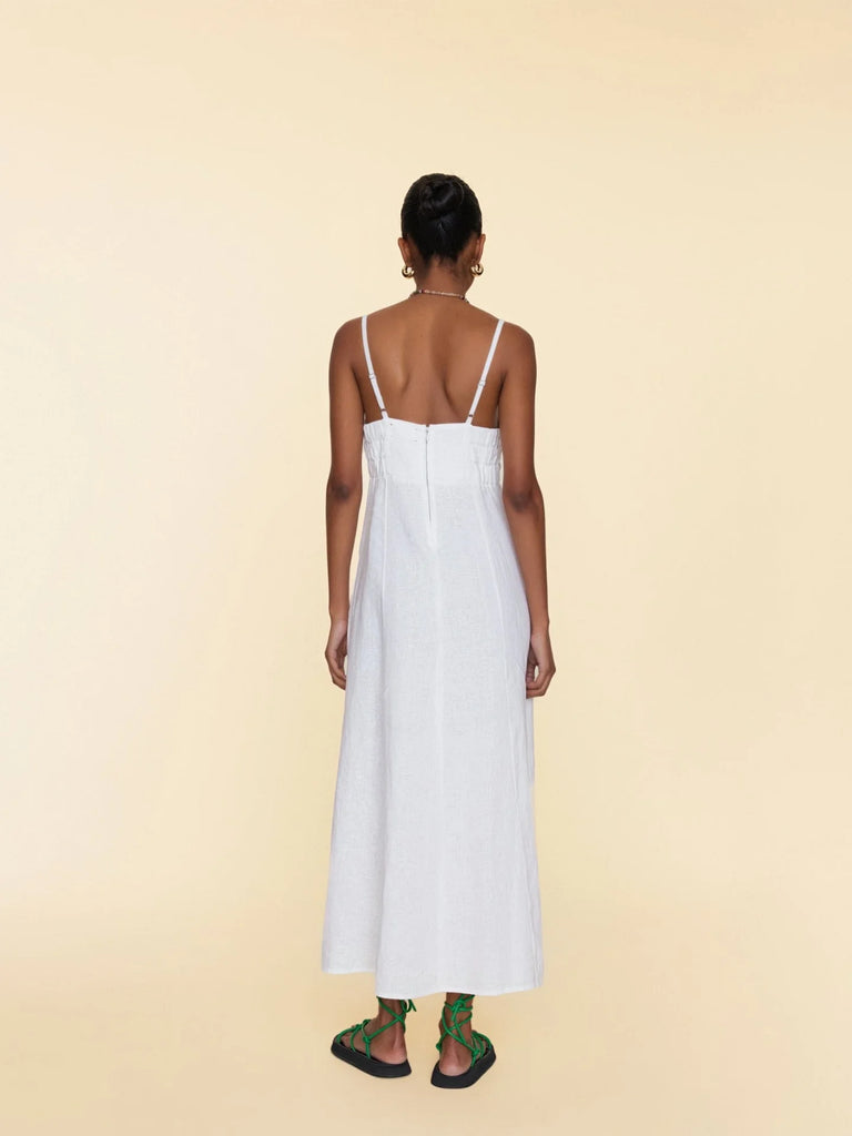 DARYL Linen Sleeveless Dress in White