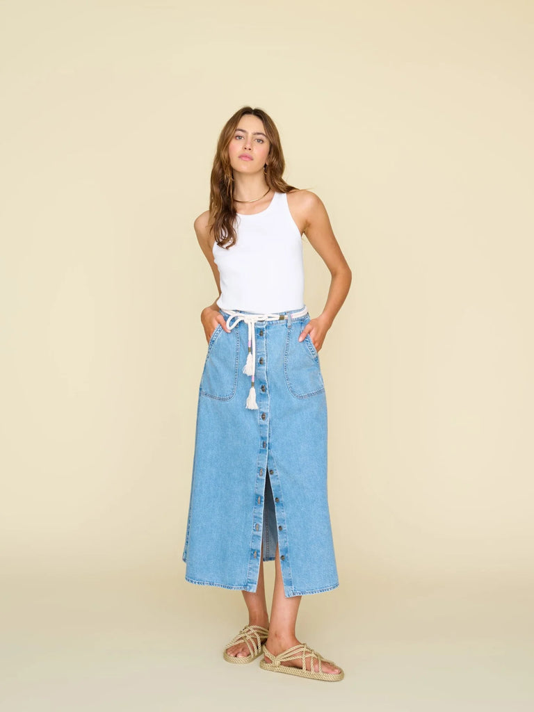 GERRI Denim Skirt in Blue Jay