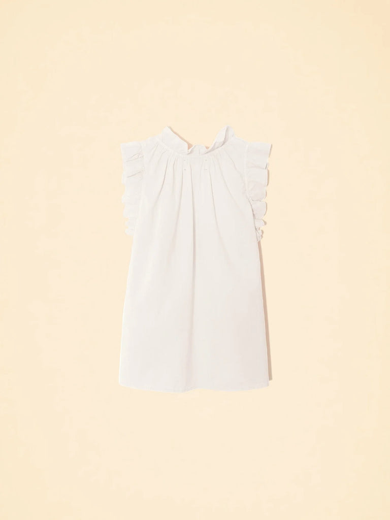 BEX Sleeveless Ruffle Top in White