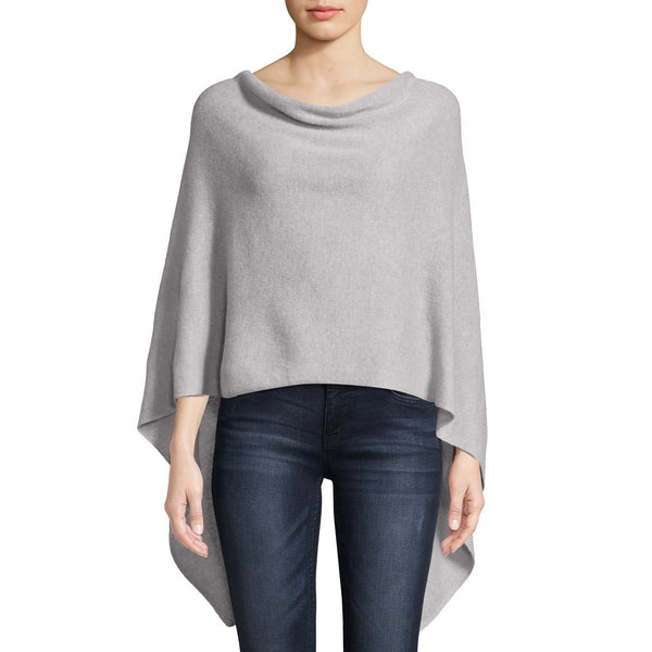 Cashmere Ruana in Light Heather Grey