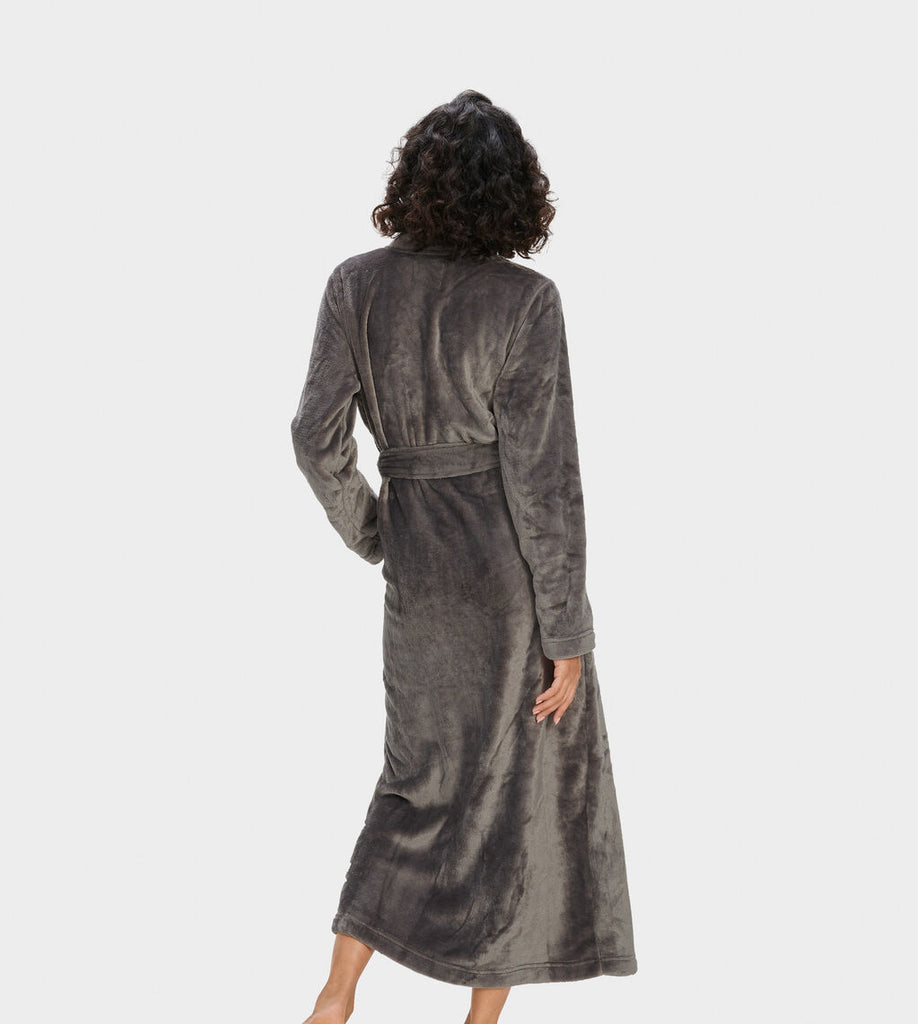 MARLOW Double-Face Fleece Robe in Charcoal