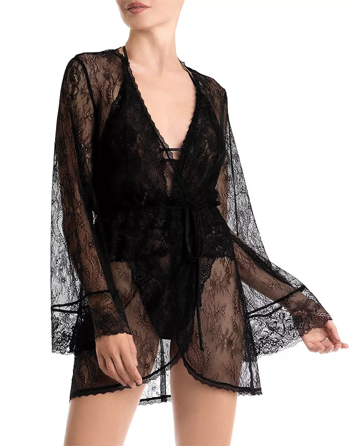 WAIT UNTIL DARK Wrap Robe in Black