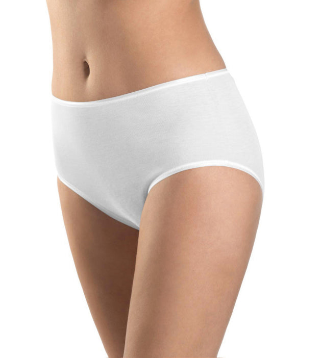 Cotton Seamless Full Brief in White