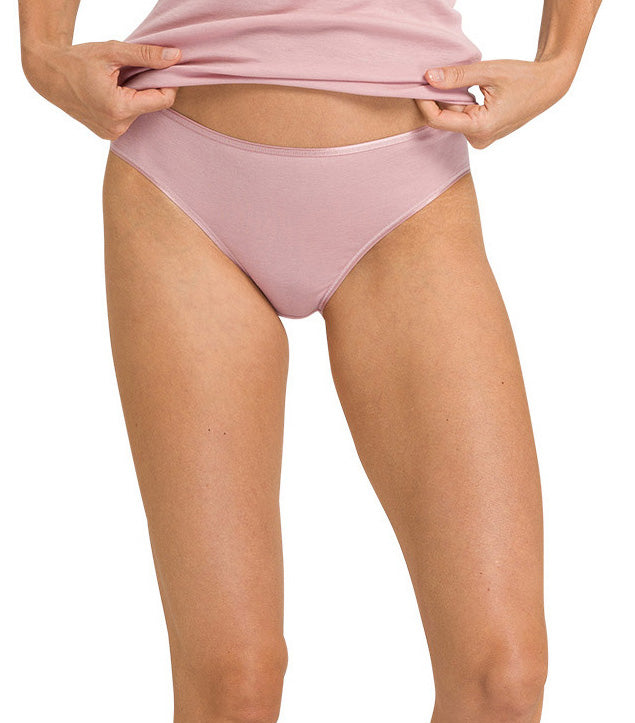 Seamless Cotton Hi-Cut Full Brief in Pale Pink