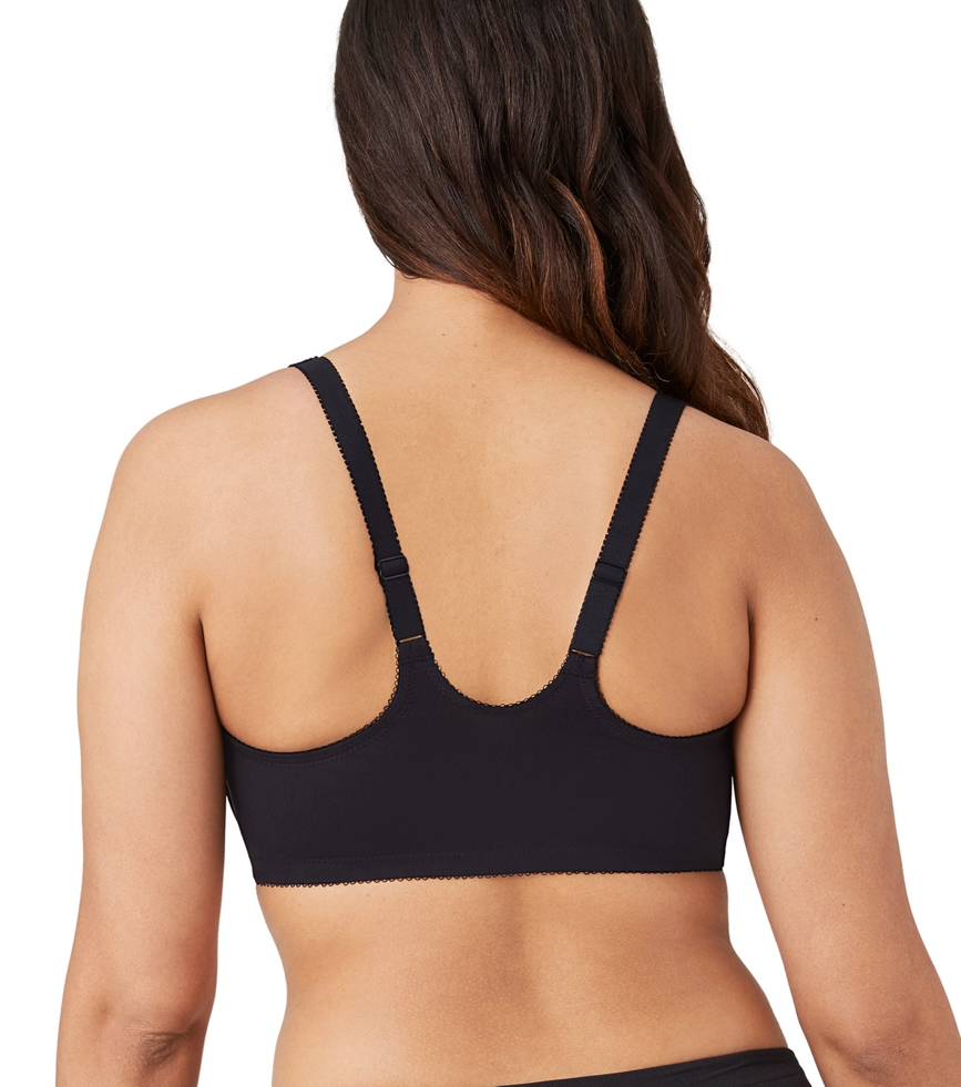 SOFT EMBRACE Front Close Racerback Bra in Black