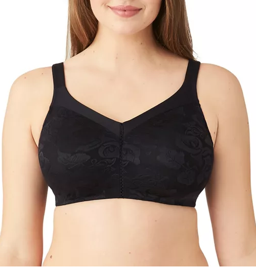 AWARENESS Full Figure Seamless Wire Free Bra in Black