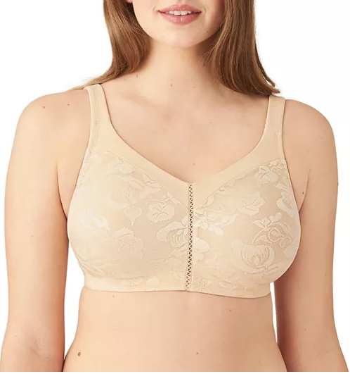 AWARENESS Full Figure Seamless Wire Free Bra in Sand