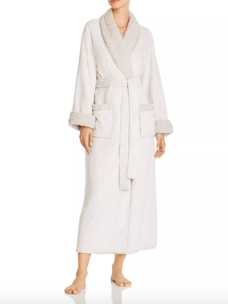 Plush Sherpa Long Robe in Bone