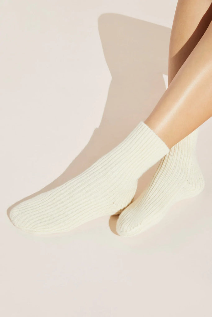 Ribbed Socks in Bone