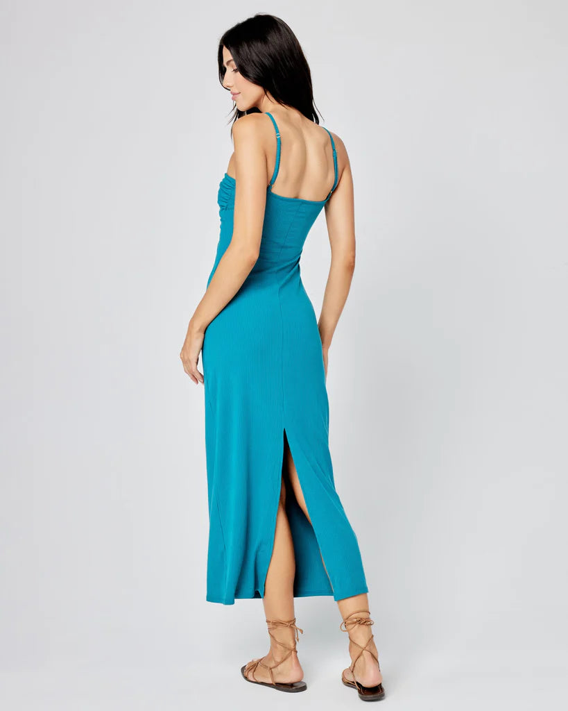 ELLERY Ribbed Dress in Deep Sea