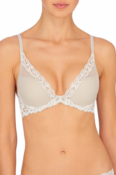FEATHERS Plunge Bra in Marble/Marscapone