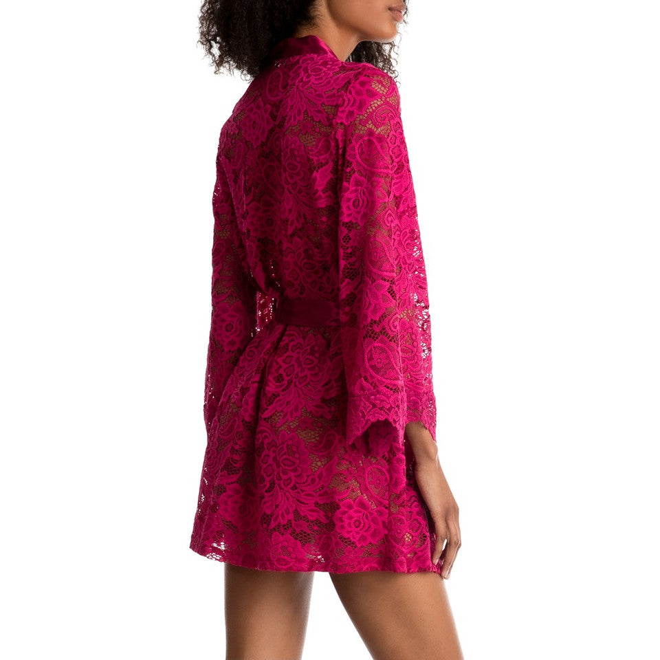 ROMAN HOLIDAY Lace Wrap Robe in Raspberry