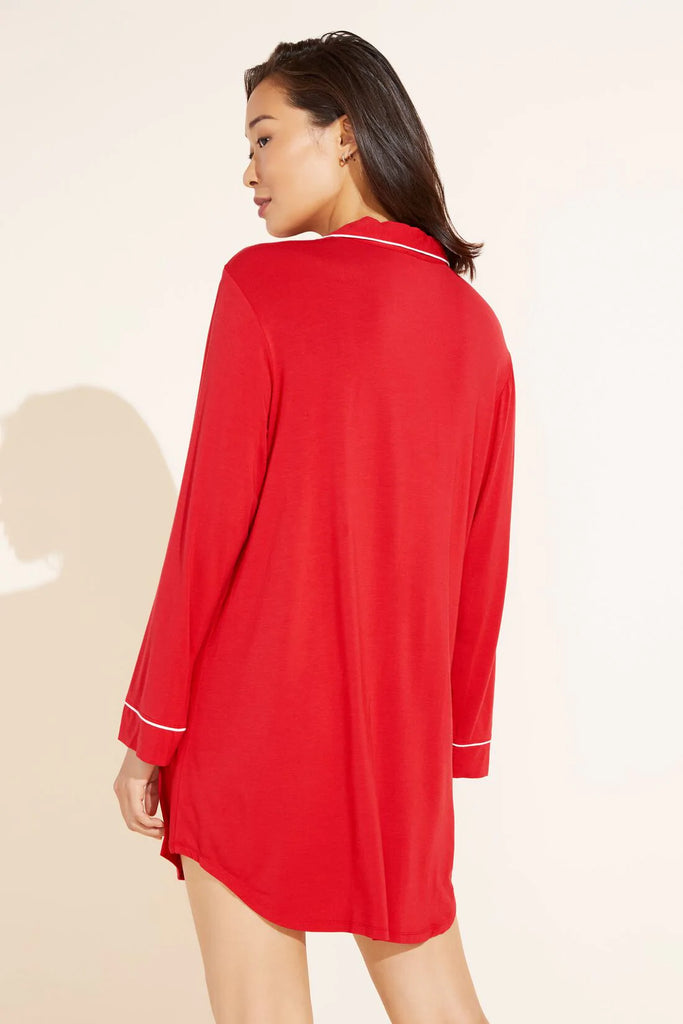 GISELE Sleepshirt in Haute Red/Ivory
