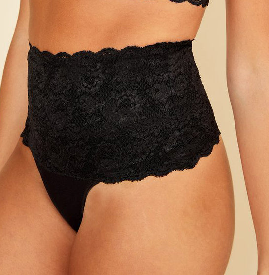 High Waist Shaper Thong in Black